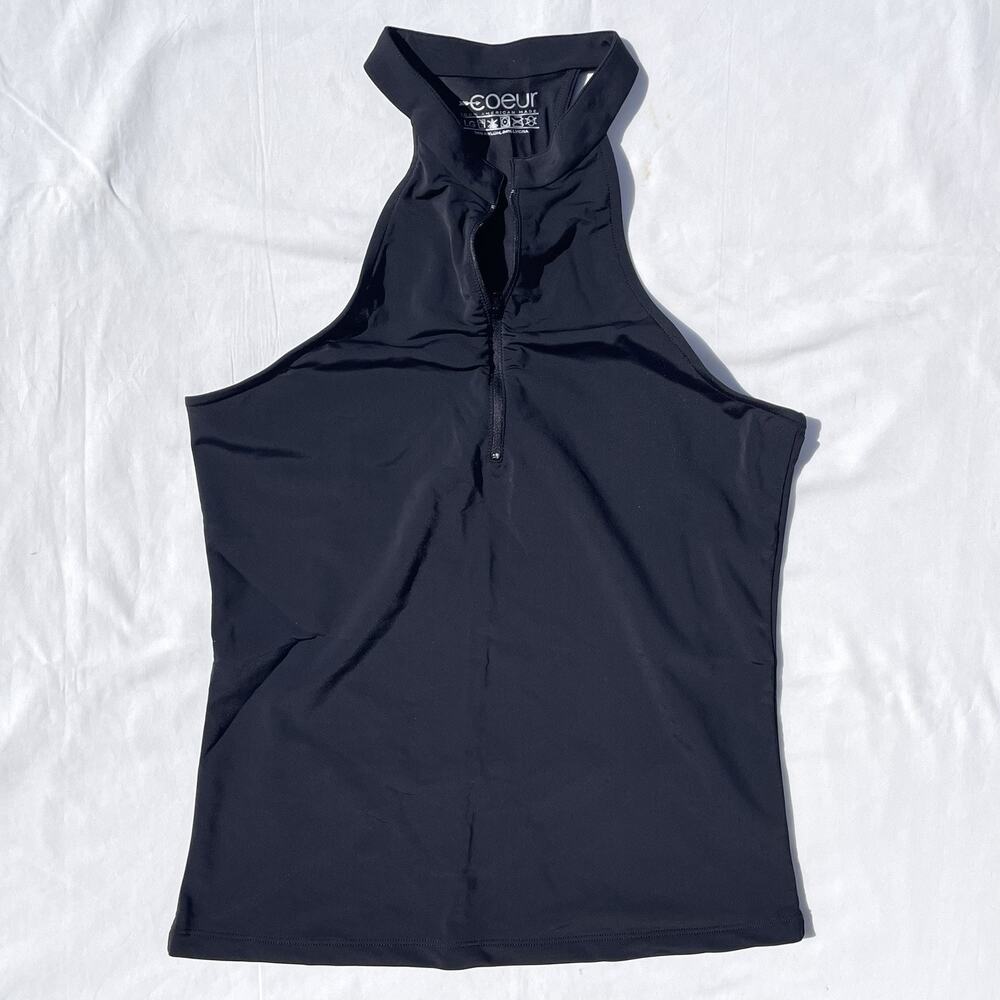 Coeur High Neck Racerback Cycling Tri Tank Top Womens Large Black